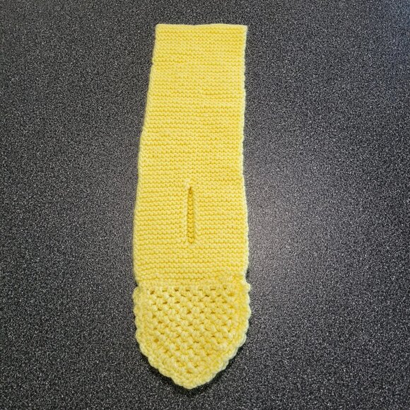 Neck Warmer Scarf Knitted Crochet Loop Yellow Hand Made - Picture 3 of 5